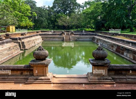 The Kuttam Pokuna or Twin Ponds at the ancient site of Anuradhapura in ...