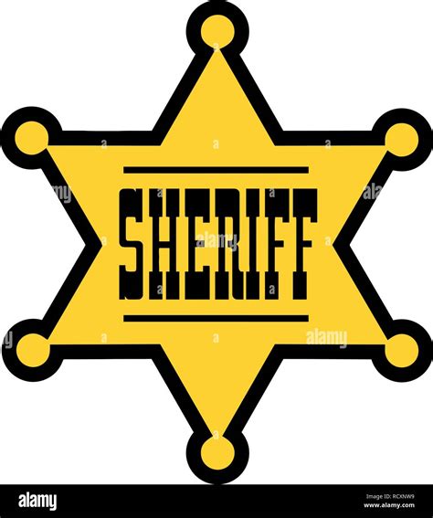 badge sheriff golden metal law west illustration vector Stock Vector Image & Art - Alamy