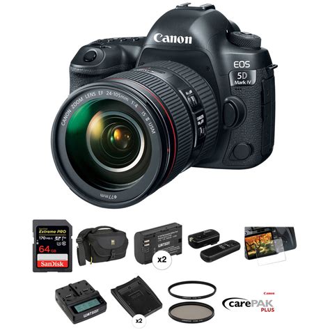 Canon EOS 5D Mark IV DSLR Camera with 24-105mm f/4L II Lens B&H