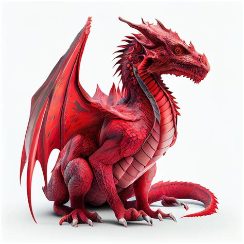 Premium Photo | A red dragon with a long tail and a long tail Generative AI