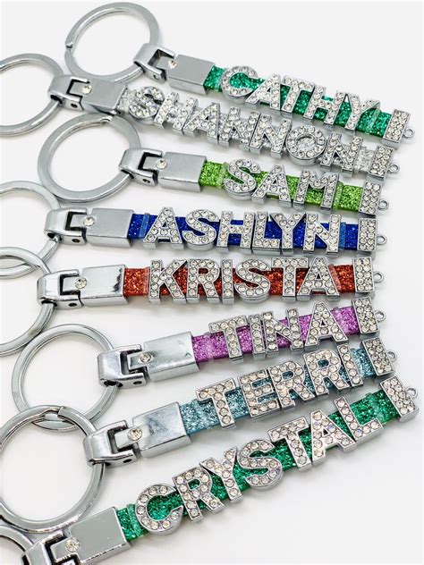 Personalized Name Keychain Leather Custom Name Keychain Keychains for Women Purse Charm Keyring ...