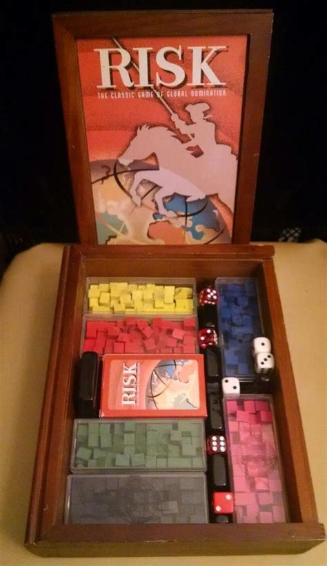 RISK Vintage Board Game Wooden Wood Box Bookshelf Hasbro | #1866722938