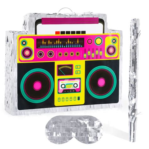 Buy Waenerec Boombox Pinata with Pinata Stick & Hanging Loop Retro 90s ...