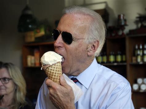 Joe Biden Eats an Ice Cream Cone While Wearing Aviators. Spectacular.