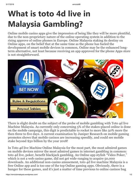 PPT - What is toto 4d live in Malaysia Gambling? PowerPoint ...