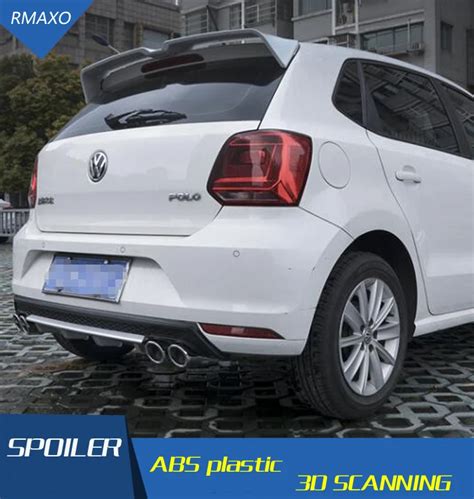 For VW Polo Spoiler ABS Material Car Rear Wing Primer Color VW polo ...