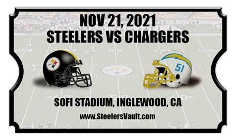 Pittsburgh Steelers vs Los Angeles Chargers Football Tickets | 11/21/21