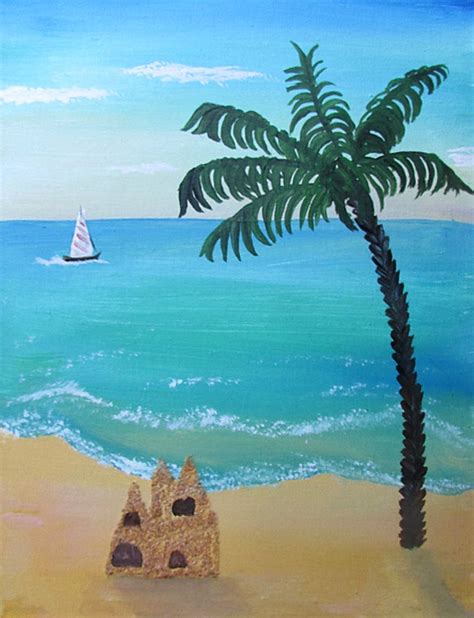 How To Paint a Tropical Beach - Happy Family Art