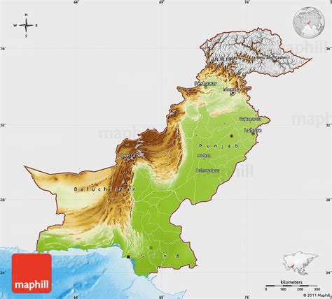 Physical Map Of Pakistan - Mammoth Mountain Trail Map