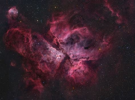 The Great Carina Nebula (NGC3372), Keyhole Nebula (NGC3324), Red Hood / Gabriela Mistral Nebula ...