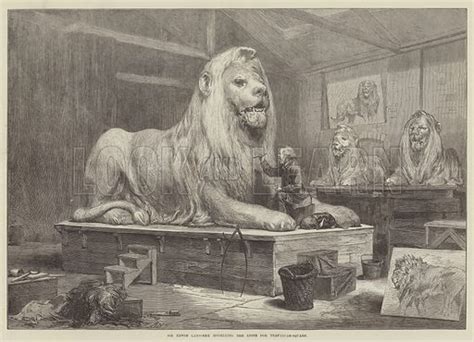 Sir Edwin Landseer Modelling the Lions for Trafalgar-Square stock image ...