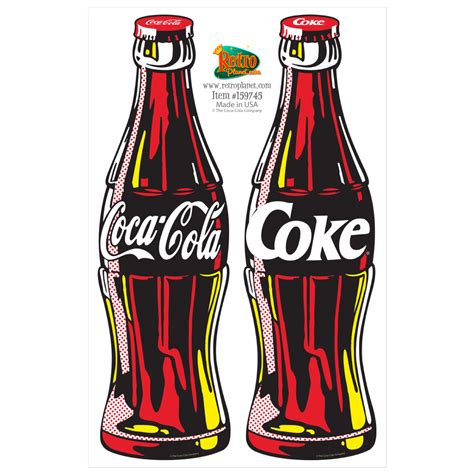 Coca-Cola Coke 2 Bottles Vinyl Sticker Sheet Pop Art 2 Laptop Car ...