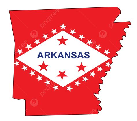 Arkansas State Flag And Outline Map Illustration Arkansas Isolated Vector, Illustration ...