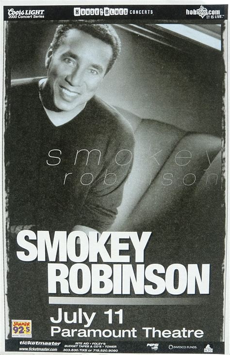 Smokey Robinson Concert Poster — July 11, 2000, Denver, CO | Smokey ...