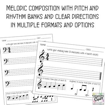 Music Composition Worksheet Set by Organized Chaos Music | TpT