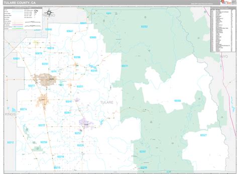 Tulare County, CA Wall Map Premium Style by MarketMAPS - MapSales