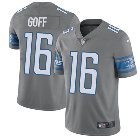 Detroit Lions Jared Goff Gray Color Rush Limited Jersey