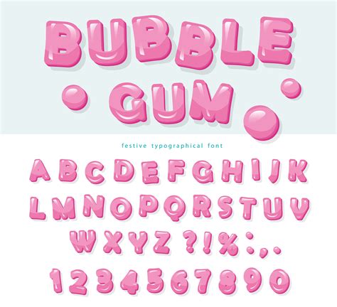 Vector Retro Bubble Gum Desain Font Tebal Alfabet Jenis Huruf Tipografi | Porn Sex Picture