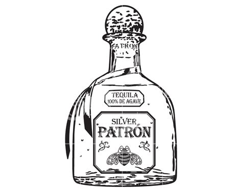 Patron Tequila Bottle - Alcohol Design Elements SVG Design-L