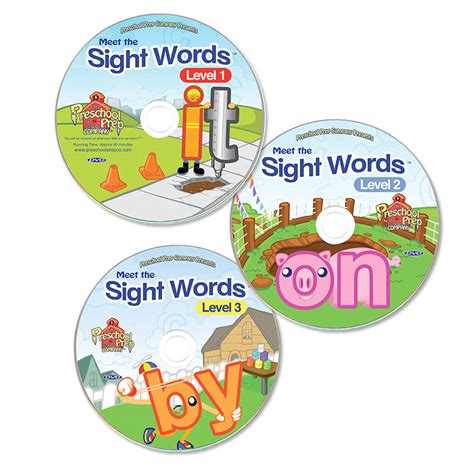 Meet the Sight Words Levels 1,2, & 3 (3 DVDs) | Preschool Prep Company