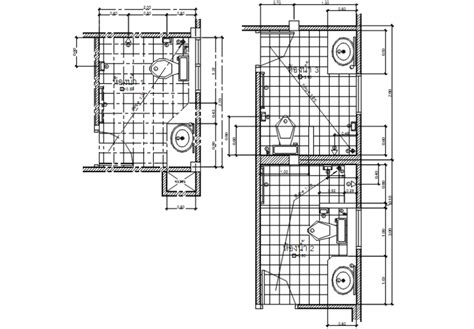 Toilet plans and sanitary installation cad drawing details dwg file ...