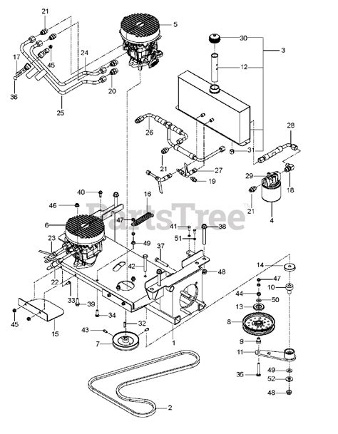 Husqvarna PZ 54 (966614003-02) - Husqvarna 54" Zero-Turn Mower (2016-12) HYDRAULIC PUMP- MOTOR ...