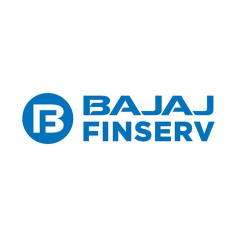 the logo for baja finserv is shown in blue and white letters on a white background