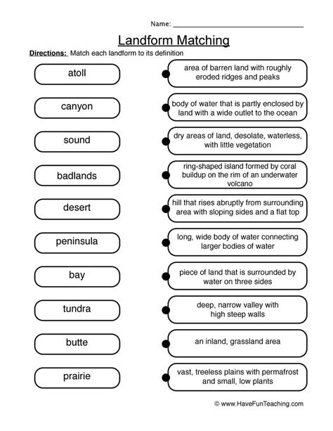 Landforms And Bodies Of Water Worksheets Answers - Printable Word Searches