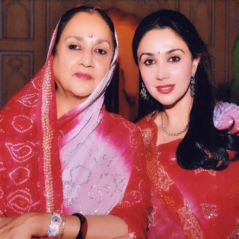 Srimati Rajmata Padmini Devi Sahiba of Jaipur with Shrimati Maharajkumari Diya Kumari Sahiba of ...