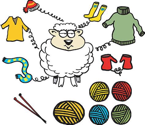 Vector Cartoon Of Sheep And Wool Products Illustrations, Royalty-Free Vector Graphics & Clip Art ...