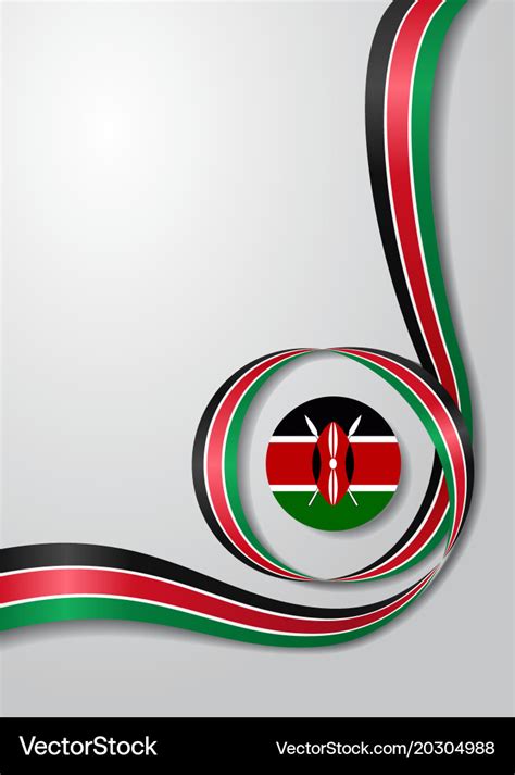 Kenyan flag wavy background Royalty Free Vector Image