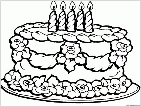 Printable Birthday Cake Coloring Page