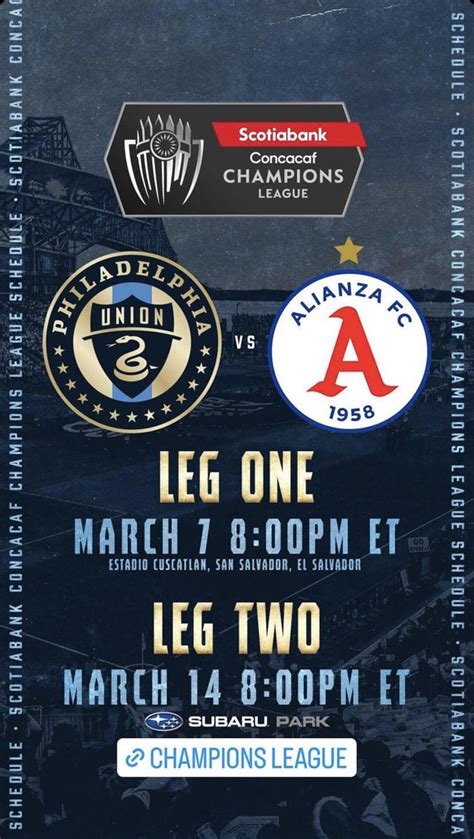 Champions league schedule : r/PhillyUnion