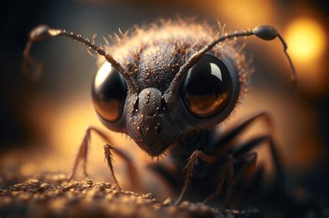 Premium Photo | Close up of an ant with big eyes generative ai