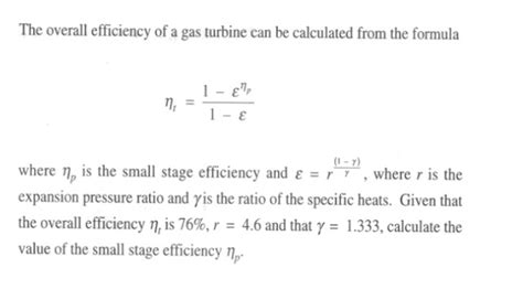 Solved The overall efficiency of a gas turbine can be | Chegg.com