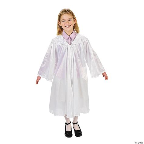 Kids' White Shiny Elementary School Graduation Robe | Oriental Trading