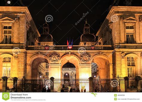 Lyon City Hall by Night, Lyon, France Editorial Stock Photo - Image of summer, style: 48068308