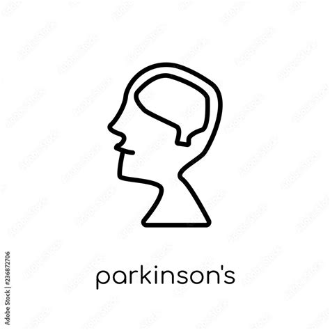 Parkinson's disease icon. Trendy modern flat linear vector Parkinson's ...