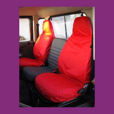 Land Rover Defender 90 110 1983-07 Front 2 Tailored Waterproof Seat Covers Red | eBay