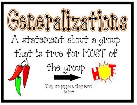 Making Generalizations - Mrs. Warner's Learning Community