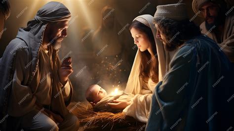 Premium Photo | Scene of the birth of Jesus Christ Christmas nativity scene