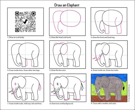 How To Draw A Elephant For Kids