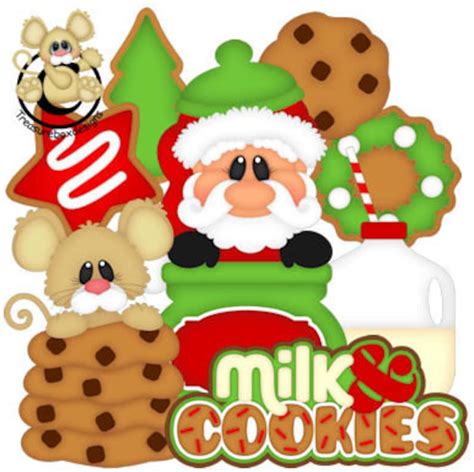 Milk & Cookies Christmas Digital Clipart Images PNG - Etsy