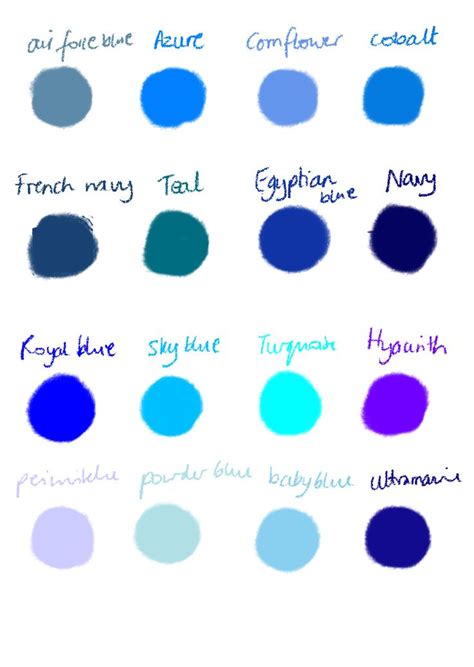 Air Force blue, Azure, Cornflower, Cobalt, French Navy, Teal, Egyptian ...