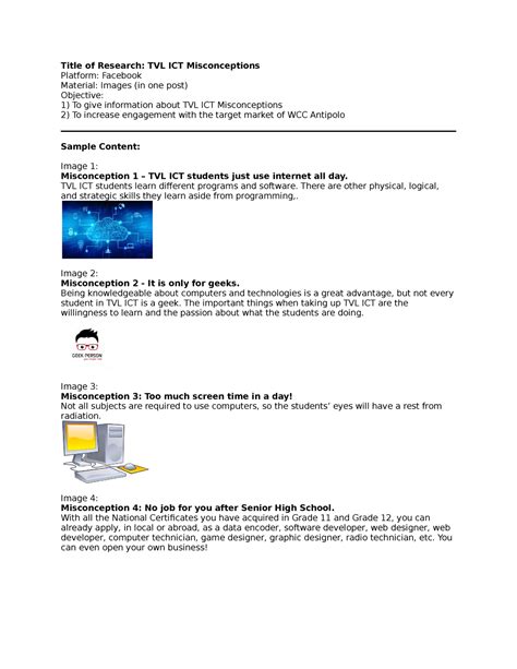 Misconceptions about TVL ICT strand - Title of Research: TVL ICT Misconceptions Platform ...