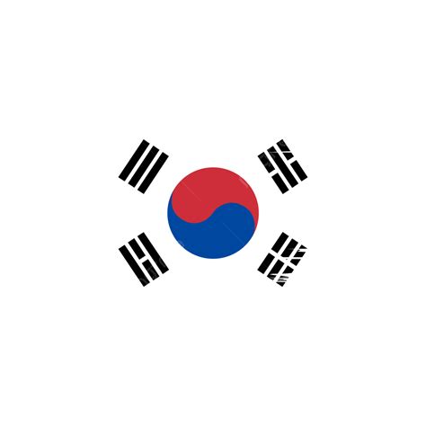 South Korea Flag Transparent Watercolor Painted Brush, South Korea Flag ...