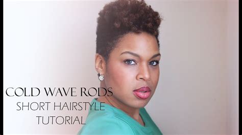 Short Natural Hairstyle Tutorial Using Cold Wave Rods - YouTube