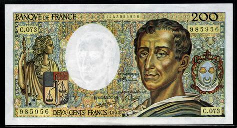 Currency of France 200 French Francs banknote of 1989 Montesquieu|World Banknotes & Coins ...