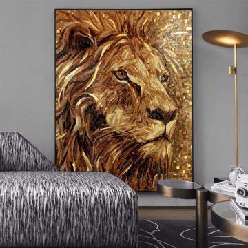 Honoring The King Of The Jungle - Lion Mosaic Mural