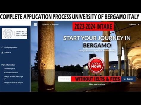 how to apply in university of bergamo italy for 2023 intake|| no fees ...